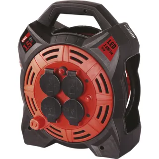 EMOS Kabeltrommel mit LED-Strahler (Kunststoff, 15 m, H07RN-F, IP44)