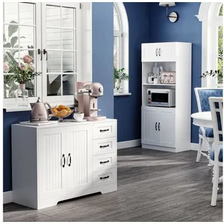 Homcom Sideboard 105 x 40 x 76 cm Weiß