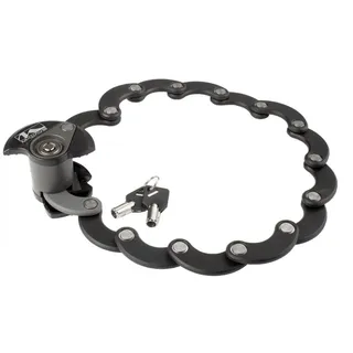 M-Wave F600D Faltschloss mit Halterung, Fahrradschloss, 60cm lang, mit 2 Schlüsseln, mit 13 Gelenken, Faltschloß für Mountainbike/Rennrad/BMX/MTB