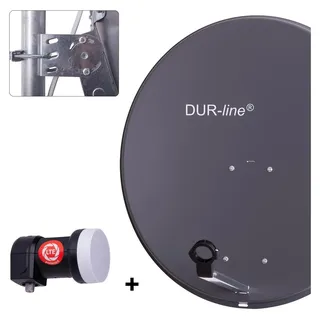 Dur-Line MDA 90 - Digiatale Teilnehmer Satellitenschüssel Komplett-Anlage mit +Ultra Single - LNB [Camping, Astra 19,2°, DVB-S/S2, Full HD, 4K, 3D]