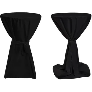 TexDeko Stehtischhusse Premium Schwarz Ø 70 cm