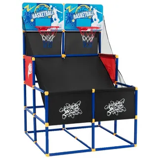 COSTWAY Basketballkorb Arcade Basketballspiel, für 2 Spieler, In-/Outdoor schwarz