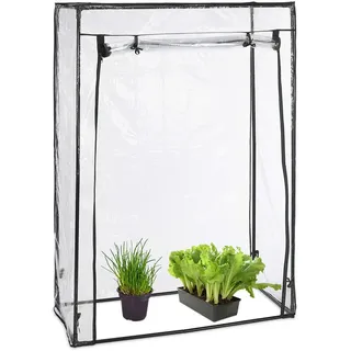 Relaxdays Tomatengewächshaus 1,5 x 1,0 x 0,5 m transparent/schwarz