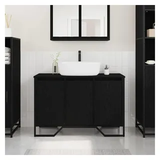 vidaXL Waschbeckenunterschrank 91 x 60 x 35 cm Schwarz