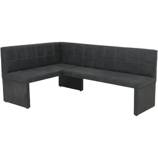 Hela Eckbank "MELANIE", schwarz (vintage anthrazit, vintage anthrazit), B:200cm H:90cm T:61cm, 100% Polyester, Sitzbänke, Vintage Optik