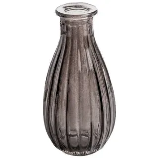 Sandra Rich Dekovase SANDRA RICH "RIM" kleine Flasche Glasvase Blumenvase 14,5 cm grau