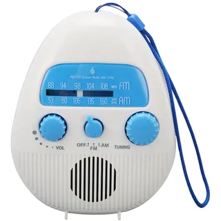 Ouitble Wasserdichtes Duschradio AM FM Hängendes Kabelloses Badezimmerradio Batteriebetriebenes Badradio mit Eingebauter Lautsprecher für Badezimmer Outdoor