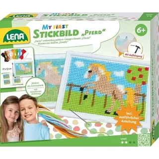 Stickbild Pferd, Faltschachtel