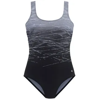 LASCANA Badeanzug Damen schwarz-grau Gr.52 Cup B