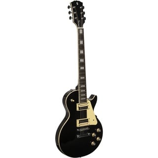 Stagg SEL-STD BLK Standard Serie, E-Gitarre mit massivem Mahagonikorpus