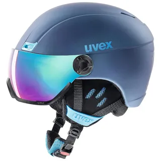 uvex hlmt 400 Visor Style - Leichter Skihelm für Damen und Herren - individuelle Größenanpassung - mit Visier - navyblue matt - 58-61 cm