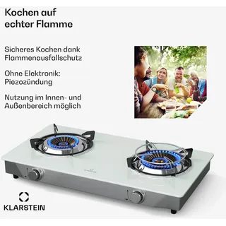 Klarstein Barzona Campingkocher 2 Brenner Weiß