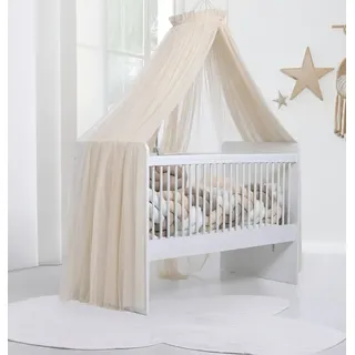 Baby Fancyroom Betthimmel Betthimmel aus 12 Meter Tüll aus 1. Klasse für Kinderbett Gitterbett, Himmel für Babybett Kinderbett beige|goldfarben