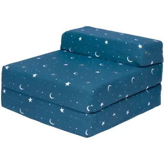Ready Steady Bed Klappbares Kinder Schlafsofa für Kinder | Einzelner klappbarer Schlafsessel für Kinder | Bequeme Kinderzimmermöbel für Wohnzimmer und Spielzimmer (Mondschein)