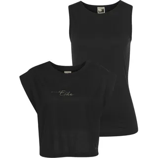 Ocean Sportswear Yoga & Relax Shirt OCEAN SPORTSWEAR "Soulwear - 2-tlg. Yoga Shirt & Top", Damen, Gr. 48, schwarz (schwarz, schwarz), Obermaterial: 92% Polyester, 8% Elasthan.