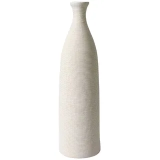 Pevfeciy Keramik Vase Weiß Streifen Bodenvase 46 cm Hoch Modern Deko Blumenvase,für Pampasgras Trockenblumen Deko, für Home Wohnzimmer Esstisch Bauernhaus Büro Dekor,Weiß,XXL