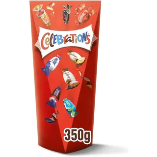 Celebrations Pop Box 350g I Geschenk I Überraschung I Geschenkbox I Mini Schokoriegel Mix I Twix Snickers Mars Milky Way Galaxy Maltesers Teasers Galaxy Caramel Bounty