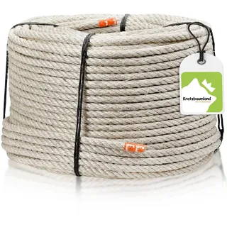 Kratzbaumland Premium-Sisalseil grau 8 mm, graues Sisalseil für Kratzbäume (versch. Längen) (50 Meter)