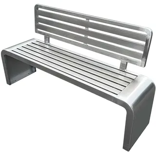 NRNQMTFZ Gartenbank Moderne Parkbänke für den Außenbereich,Edelstahl Gartenbank Mit Rückenlehne,Wetterfest Parkbank,für Terrasse & Balkon & Garten(120cm/47.2in)