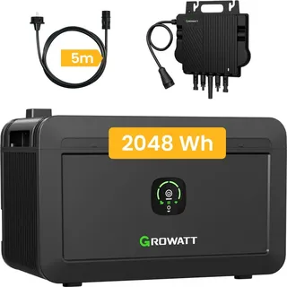 Growatt NOAH 2000 Solarspeicher für Balkonkraftwerk + 800W Wechselrichter