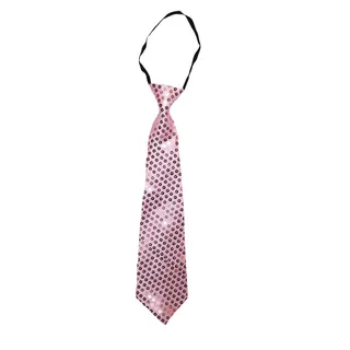 Party Factory Pailletten Krawatte, rosa Glitzer, 37cm, für Damen und Herren, Glamour Accessoire, Halsbinder für Karneval - Einheitsgröße