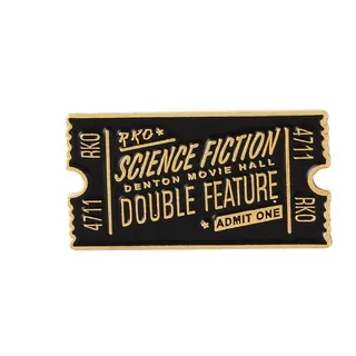 JTXZD Brosche Rocky Horror Emaille Pin rot schwarz Movie Ticket Abzeichen Brosche Anstecknadel Jeanshemd Kragen Science Fiction