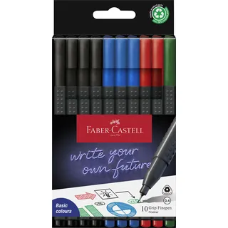 Faber-Castell Grip Office Fineliner farbsortiert 0,4 mm, 10 St.