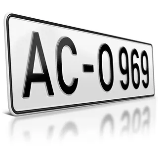 1 Kfz-Kennzeichen kurz | Alte Schrift DIN 1451 | 400 x 110 mm | Ohne EU-Feld | Altes deutsches Nummernschild