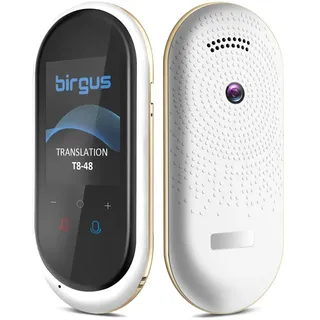 Birgus T8 Übersetzer Sprachübersetzer Gerät,Übersetzungsgerät mit Sprachausgabe, Fotoübersetzung/WIFI/Hotspot/Offline,Sofortübersetzer für Reisen,Business und Sprachenlernen,Weiß-48