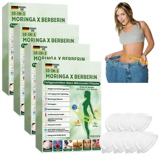 28 Stück Abnehmpflaster 10-in-1 Nano Mikronadel Patch,Moringa Kosmetisches Pflaster für Körperpflege, Bauch Weg, Bein Straffen, Mikronadelpflaster