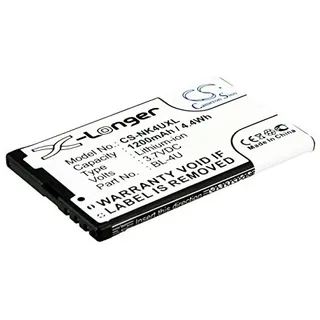 CS-NK4UXL Akku 1200mAh Kompatibel mit [MyPhone] 1080, 8920, 8930, 9005, 9010, 9015TV, für [Nokia] 301, 301-1, 3120 Classic, 3120C, 500, 515, 5530 XpressMusi, 6600 Slide, 8800 Arte, 8800 Carbon Arte