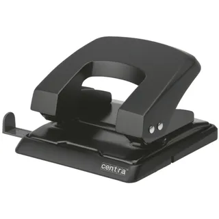Centra Locher HP30 Metall für 30 Blatt mit Anschlagschiene schwarz Packung mit 20 Stück