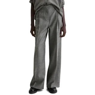 Marc O'Polo Anzughose MARC O'POLO "weit aus italienischem Woll-Twill", Damen, Gr. 42, N-Gr, warm granite melange, Web, Obermaterial: 100% Schurwolle, weit lang, Hosen Anzughose, mit Bund- und Bügelfalte, mittlere Bundhöhe