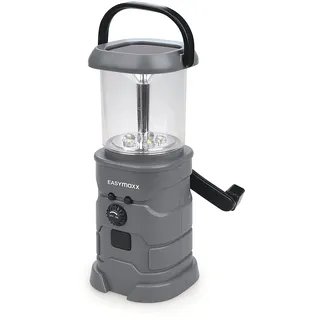 EasyMaxx Solar-Leuchte mit Radio | Dynamo Kurbel 5V anthrazit