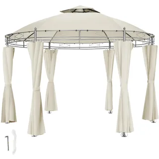 Tectake Siana 3,5 m Ø  inkl. Seitenteile creme