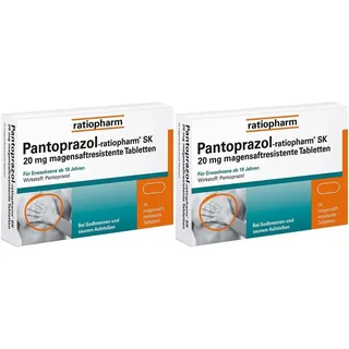 PANTOPRAZOL-ratiopharm SK 20 mg magensaftres.Tabl. 2x 2x14 St Tabletten magensaftresistent