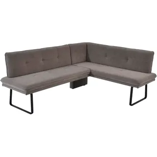 K+W Komfort & Wohnen Eckbank K+W KOMFORT & WOHNEN, braun (hellbraun), B:207cm H:87cm T:157cm, Sitzbänke, Eckbank, Polstereckbank in Spitzkissenoptik, Sitz und Rücken gesteppt