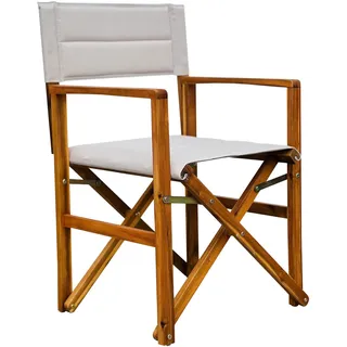 Ploß Regiestuhl, creme/natur, Akazie/Polyester, 56 x 55 x 88 cm, FSC®-zertifiziertes Produkt