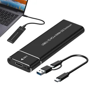 M.2 SSD-Adapter, M.2 SSD-Lesegerät - Externer USB 3.1 M.2-Gehäusekonverter | 10 Gbit/s USB3.1 Gen 2 auf M.2 NVMe-Gehäuse, Hochgeschwindigkeits-M.2 NVMe auf USB-Adapter für 2242/2260/2280 SSDs