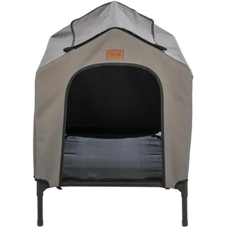 Trixie 2-in-1 Hundehütte und Hundebett, erhöhtes Zelt für drinnen und draußen mit abnehmbarer Abdeckung, wasserfest und UV-beständig, für kleine bis mittelgroße Hunde bis ca. 25 kg – 78 x 62 x 82 cm