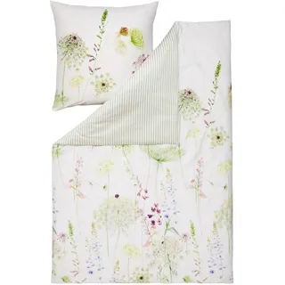 Estella Meadow Floral Baumwolle Grün 135 x 200 cm + 40 x 80 cm