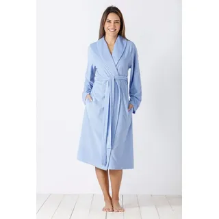 Hajo Morgenmantel Damen Homewear Mantel Frottee blau 48/50