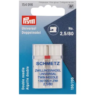 I21-3 Prym 1 Stück Doppel-Maschinennadeln Universal 80/2,5 154916 Saum Zierstich
