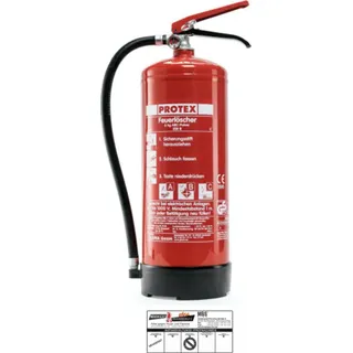 Gloria PDE 6 Protex – Dauerdruck Pulver Feuerlöscher mit Wandhaken, Brandklassen ABC, EN 3, 6 kg, 10LE