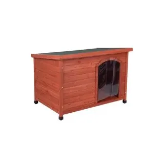 Hundehütte Woody Flachdach - Größe L: B 115 x T 76 x H 80 cm