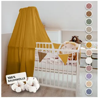 lilimaus Betthimmel Babybett [in 12 Farben] Himmel Babybett aus 100% Baumwolle Musselin - Betthimmel Mädchen & Jungen - Himmelbett Vorhänge als Kinderzimmer & Babyzimmer Deko - Baby Bett Vorhang