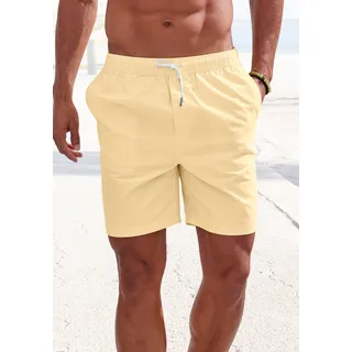 John Devin Shorts JOHN DEVIN "Bermuda", Herren, Gr. XL, N-Gr, gelb, Web, Obermaterial: 97% Baumwolle, 3% Elasthan, unifarben, regular fit kurz, Hosen Shorts, kurze Hose aus elastischer, gewebter Baumwollqualität