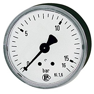 Riegler Standardmanometer, Stahlblechgeh., G 1/8 hinten, 0-10,0 bar, Ø40