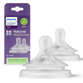 Philips Natural Response Sauger 2, langsame Durchflussrate, 2er-Pack - SCY962/02