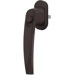 MS Beschläge ® Sicherheits-fenstergriff Fensterbeschlag mit Druckknopf Kinderschutz Fensterolive Braun RAL 8019